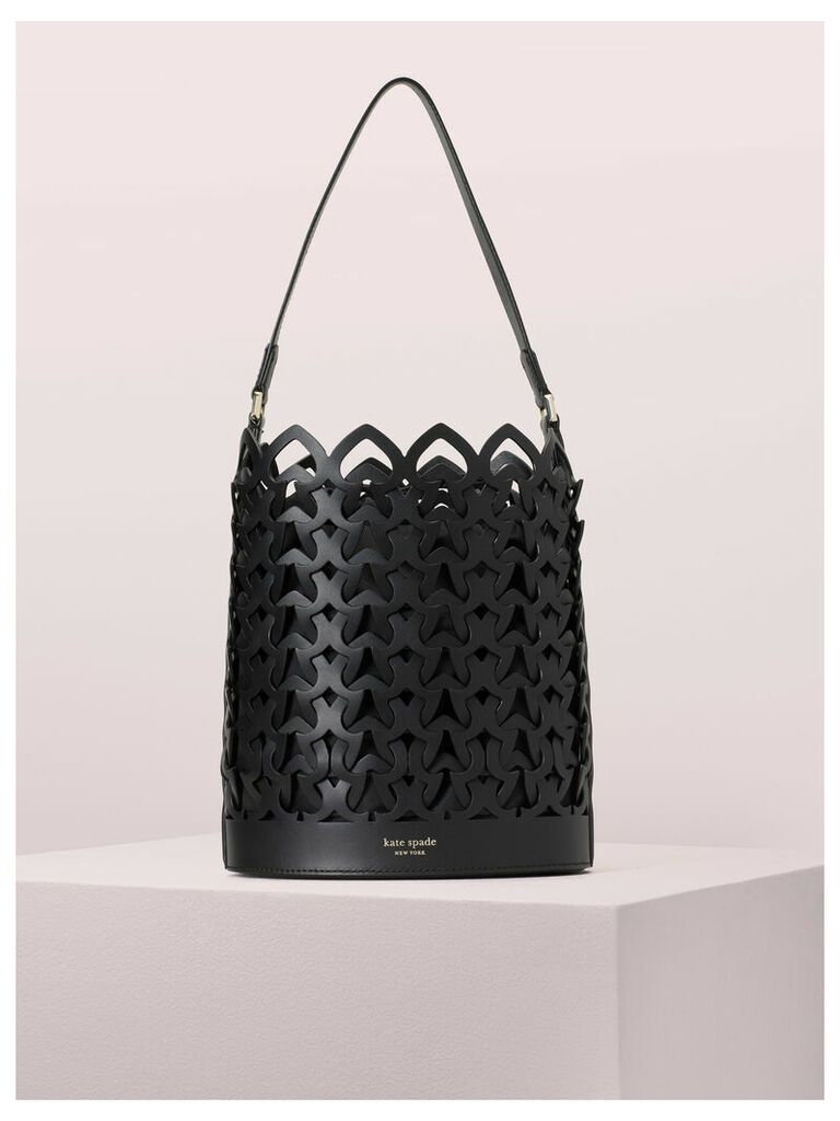 Dorie Medium Bucket Bag - Black - One Size