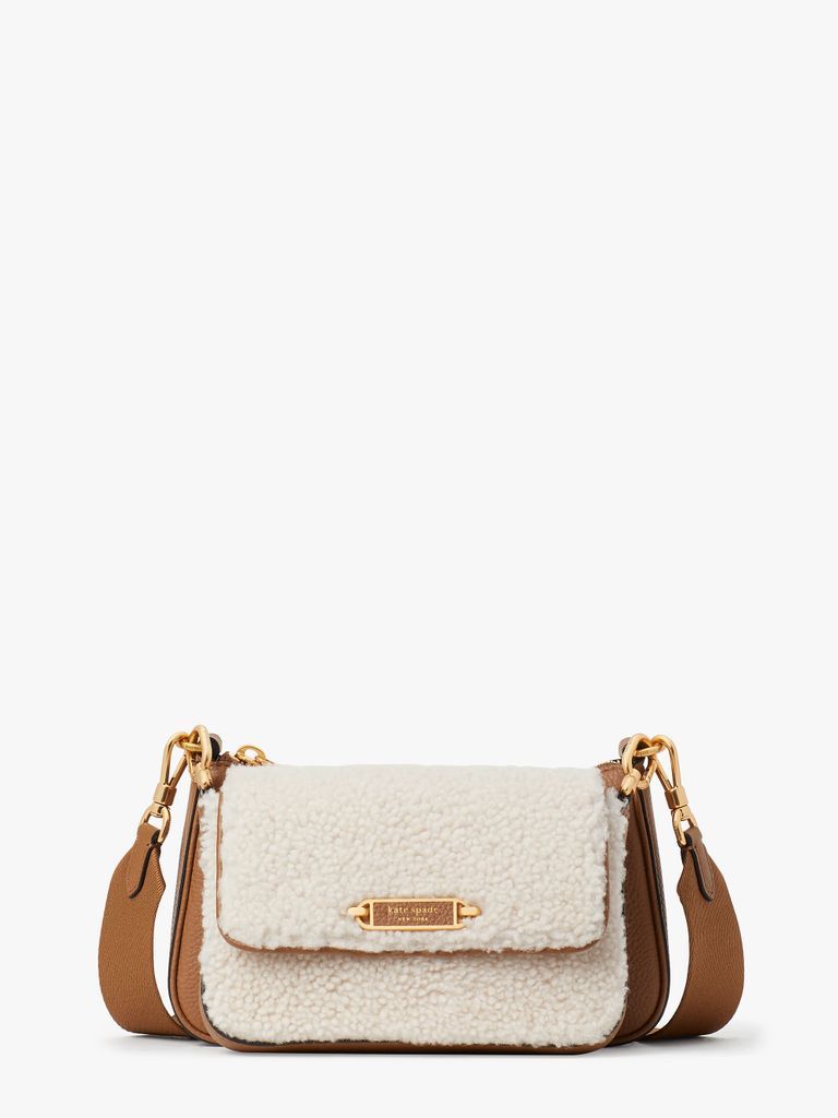 Kate Spade Morgan Shearling &Amp; Pebbled Leather Double Up Crossbody, Multi, One Size