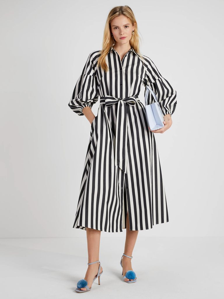 Kate Spade Terrace Stripe Dakota Dress, Black, M (Uk 12,14)