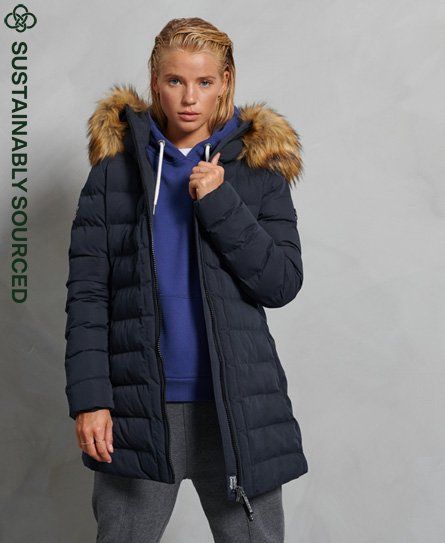 Women's Arctic Tall Puffer Coat Navy - Size: 8