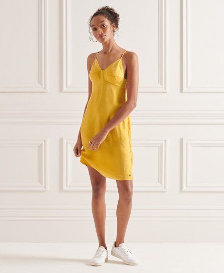 Women's Cupro Cami Dress Yellow / Sulphur Yellow - Size: 14