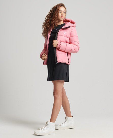 Women's Hooded Spirit Sports Puffer Jacket Pink / Montauk Blush - Size: 10