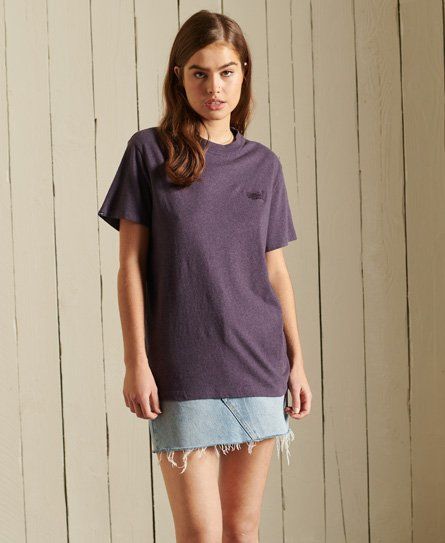 Women's Organic Cotton Loose Fit Vintage Logo T-Shirt Purple / Rich Purple Marl - Size: M