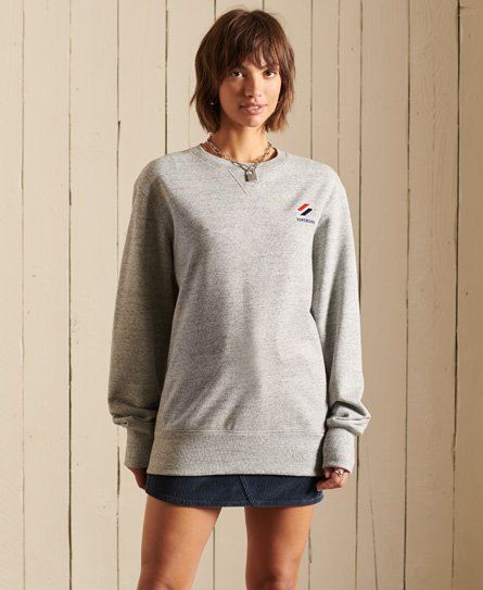 Women's Essential Oversized Crew Sweatshirt Light Grey / Grey Slub Grindle - Size: M