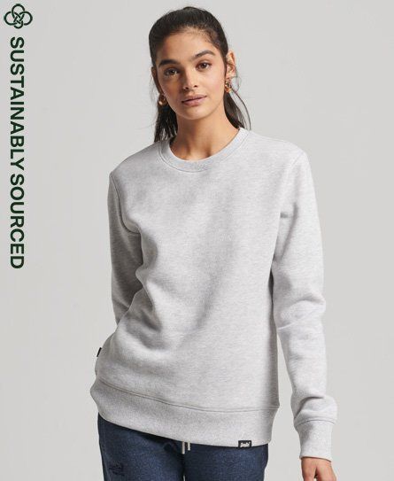 Women's Organic Cotton Vintage Crew Sweatshirt Light Grey / Glacier Grey Marl - Size: 8