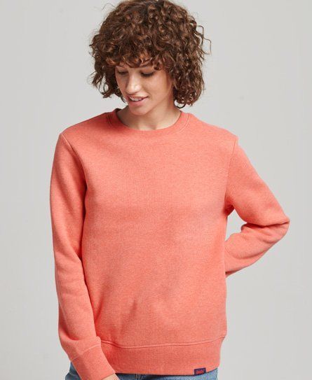 Women's Organic Cotton Essential Logo Crew Sweatshirt Cream / LA Coral Marl - Size: 12