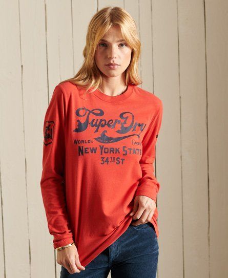 Women's Script Style Workwear T-Shirt Red / Americana Red - Size: 10