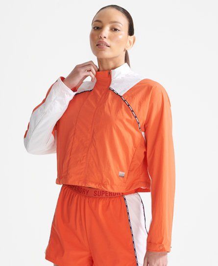 Women's Sport Run Cropped Weatherproof Coat Orange / Red Sun - Size: 14