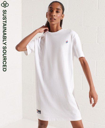 Women's Organic Cotton Code Essential T-Shirt Dress White / Optic - Size: 8