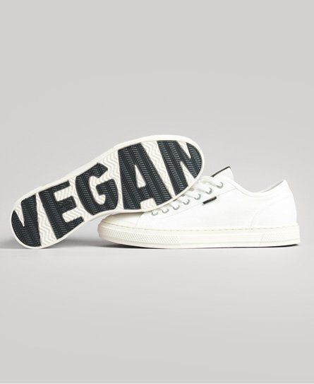 Women's Vintage Vegan Faux Vulc Low Top Trainers Cream / Ecru - Size: 5