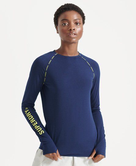 Women's Sport Run Long Sleeve Top Navy / Rich Navy - Size: 8