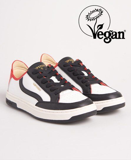 Women's Vegan Basket Lux Low Trainers Multiple Colours / White/Black/Red - Size: 4