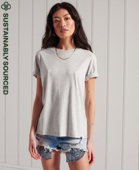 Women's Organic Cotton Essential T-Shirt Light Grey / Light Grey Marl - Size: 8