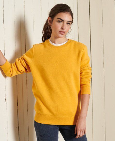 Women's Vintage Logo Crew Sweatshirt Yellow / Turmeric Marl - Size: 14