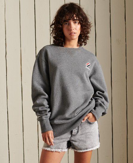Women's Code Essential Loose Crew Sweatshirt Dark Grey / Mid Grey Marl - Size: L