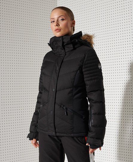Women's Sport Snow Luxe Puffer Jacket Black - Size: 12