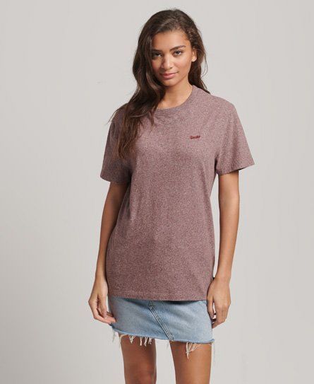 Women's Organic Cotton Loose Fit Vintage Micro T-Shirt Red / Tois Burgundy Grit - Size: M