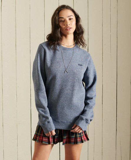 Women's Organic Cotton Oversized Vintage Logo Sweatshirt Navy / Eclipse Navy - Size: L
