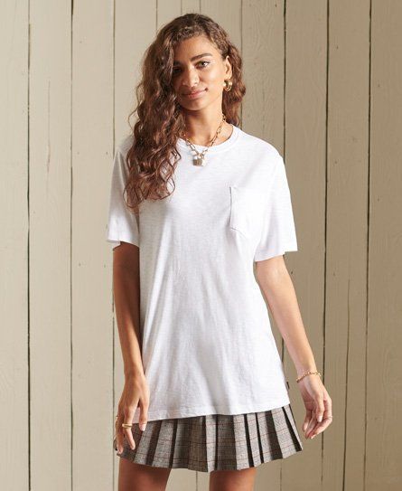 Women's Organic Cotton Studios Boyfriend Pocket T-Shirt White / Optic - Size: M