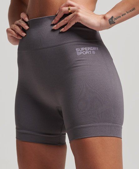 Women's Sport Core Seamless Tight Shorts Grey / Rock Dark Grey - Size: 6-8