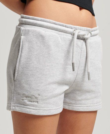 Women's Vintage Logo Embroidered Jersey Shorts Light Grey / Glacier Grey Marl - Size: 12