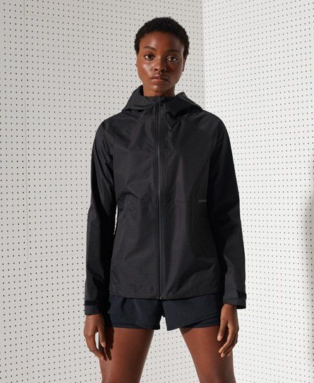 Women's Sport No Excuses Waterproof Jacket Black - Size: 8