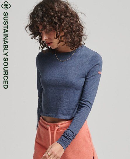Women's Organic Cotton Vintage Tiny Long Sleeve Top Navy / Navy Marl - Size: 6