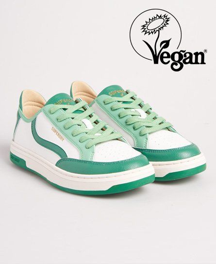 Women's Vegan Basket Lux Low Trainers Green / White/green - Size: 4