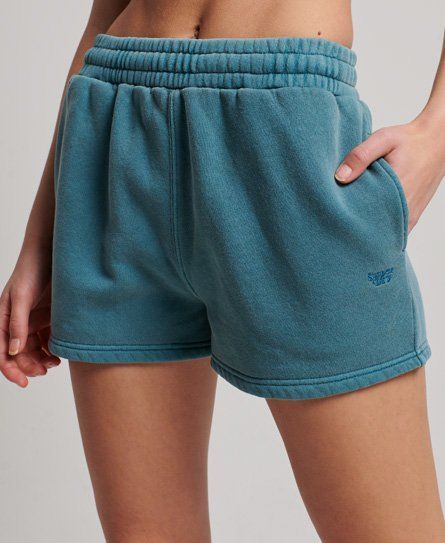 Women's Vintage Wash Sweat Shorts Turquoise / Hydro Dark Turquoise - Size: 16