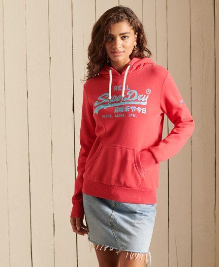 Women's Vintage Logo American Classics Hoodie Red / Campus Red - Size: 8
