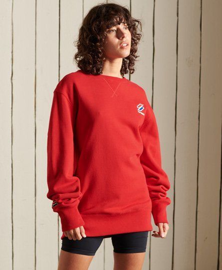 Women's Code Essential Loose Crew Sweatshirt Red / Risk Red - Size: L