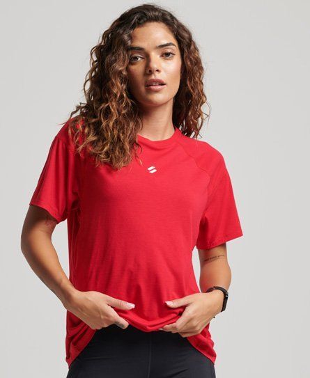 Women's Sport Run Short Sleeve T-shirt Red / Carmine Red - Size: 8