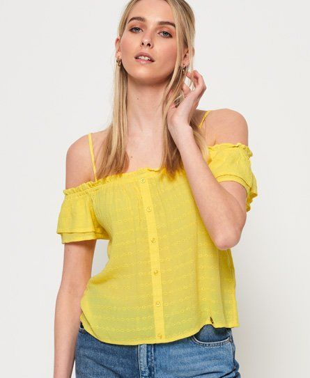 Women's Lea Peekaboo Top Yellow / Pale Lemon - Size: 16