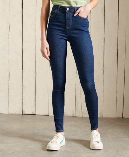 Women's High Rise Skinny Jeans Dark Blue / Denim Indigo Rinse - Size: 25/30