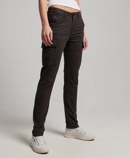 Women's Organic Cotton Slim Cargo Pants Black / Vulcan Black - Size: 28/32