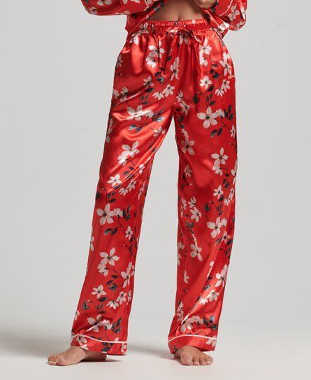 Women's Satin Sleepwear Pant Red / Wild Rose - Size: 8