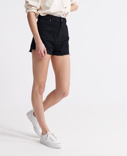 Women's Ruby Cut Off Shorts Black / Denim Black Rinse - Size: 26