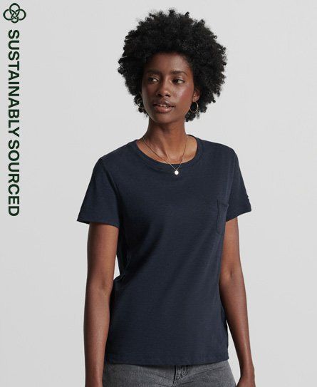 Women's Organic Cotton Studios Pocket T-Shirt Navy / Eclipse Navy - Size: 10