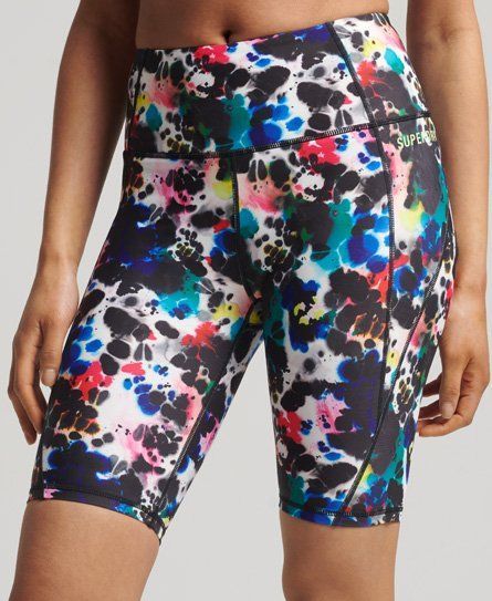Women's Sport Core Nine Inch Tight Shorts Multiple Colours / Abstract Ink Micro - Size: 8
