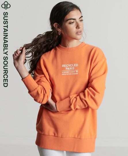 Women's Recycled City Crew Sweatshirt Orange / Tangerine Marl - Size: M/L