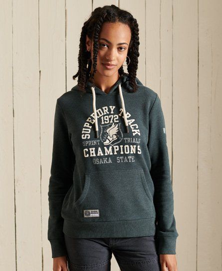 Women's Track and Field Hoodie Green / Pine Marl - Size: 8