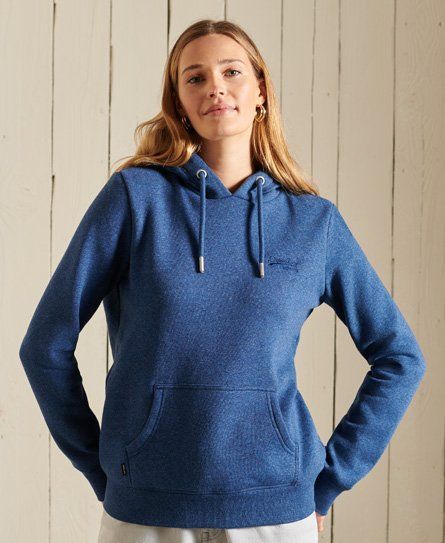 Women's Vintage Logo Embroidered Hoodie Blue / Bright Blue Marl - Size: 8