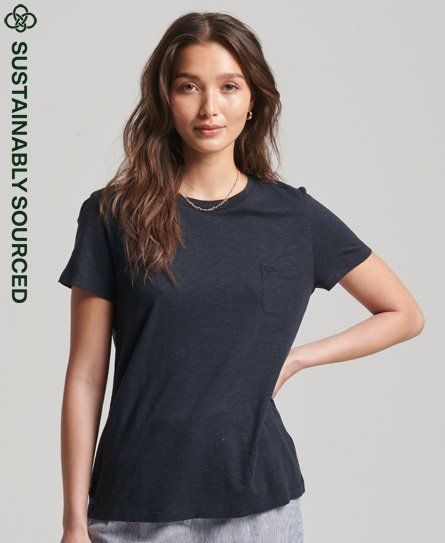 Women's Organic Cotton Studios Pocket T-Shirt Navy / Eclipse Navy - Size: 8