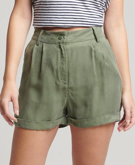 Women's Cupro Shorts Green / Thyme - Size: 10