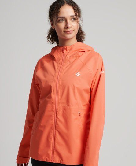 Women's Sport Waterproof Jacket Cream / Hot Coral - Size: 8
