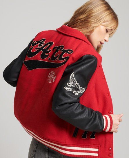 Women's Vintage Mixed Varsity Bomber Red / Expedition Red - Size: 8