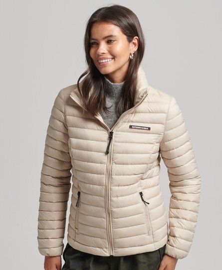 Women's Tech Core Down Jacket Beige / Feather Grey - Size: 8
