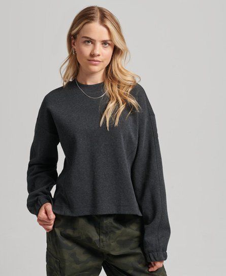 Women's Code Tech Crew Sweatshirt Dark Grey / Darkest Charcoal Marl - Size: XS/S