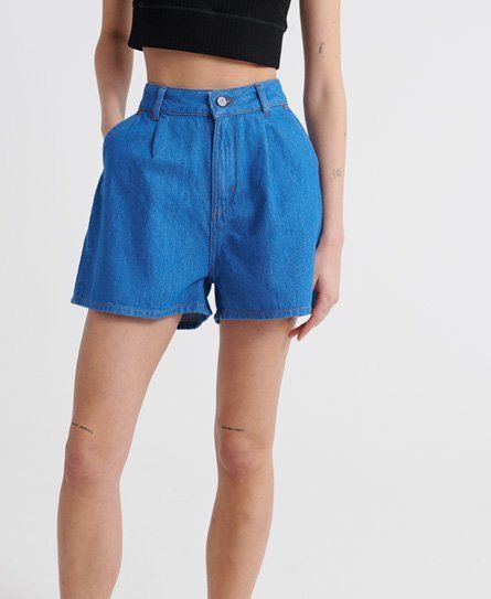 Women's Denim A Line Shorts Dark Blue / Denim Indigo Rinse - Size: 25
