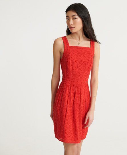 Women's Blaire Broderie Dress Red / Apple Red - Size: 14
